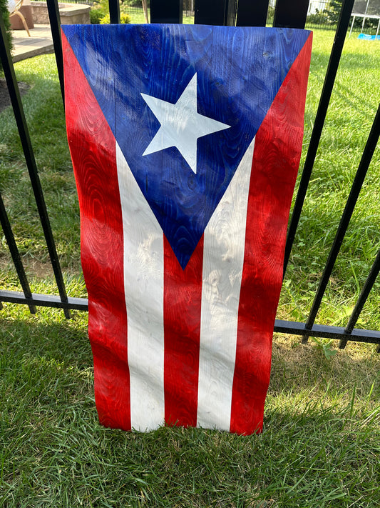 36” Wavy Puerto Rican Flag - Vibrant Outdoor Decor"