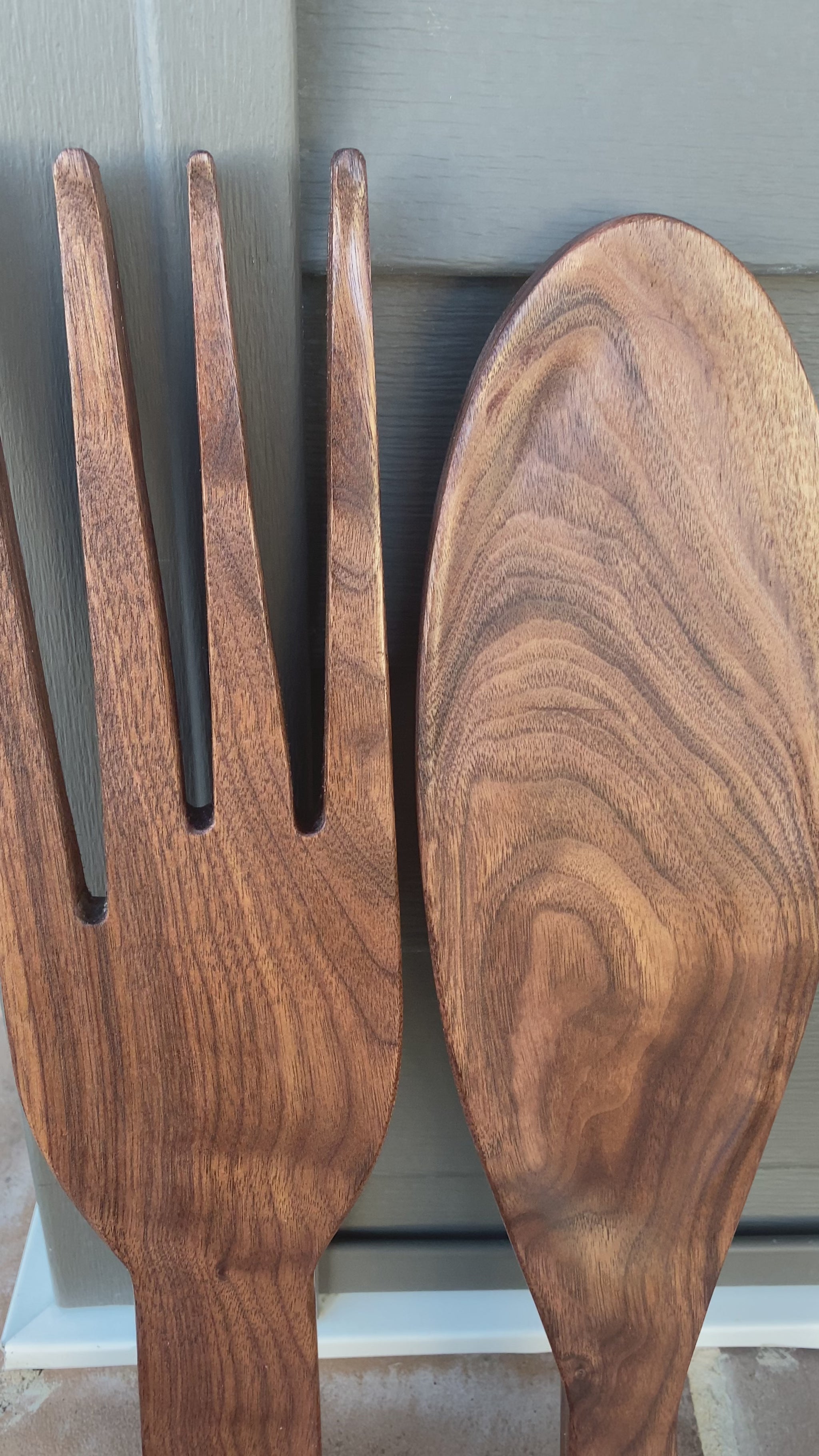 Wooden Spoon,  Wooden Fork,  Wall fork and spoon,  Oversize Fork,  Kitchen Decor